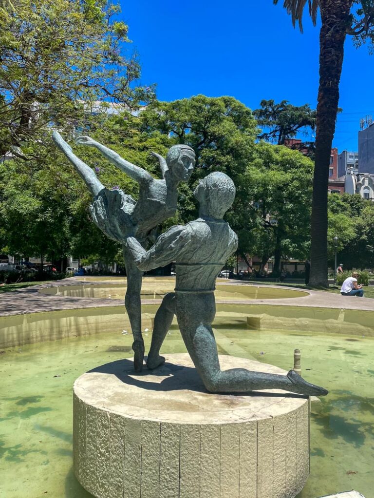 Sculpture in front of Teatro Colón