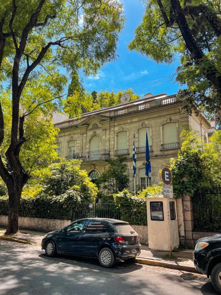 Embajada de Grecia en la zona de Palermo Chico en Buenos Aires