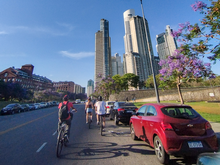 puerto madero a super fancy area where is riding a bike tour group