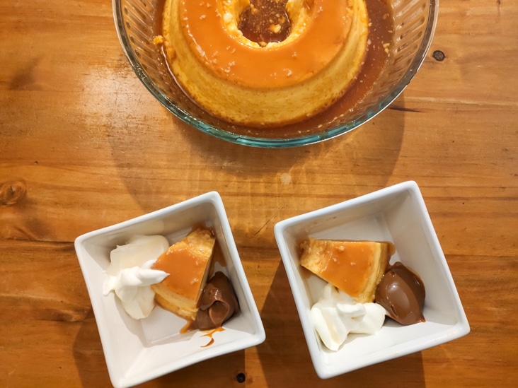 the best dessert recommendation in buenos aires is flan with dulce de leche and cream