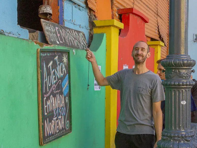 carlos in a foodie stop of the bike tour