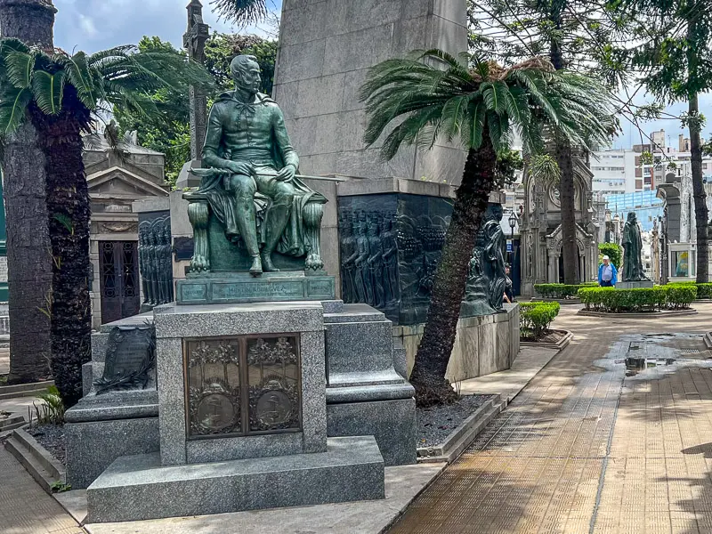 visitng recoleta cemetery during the bike tour