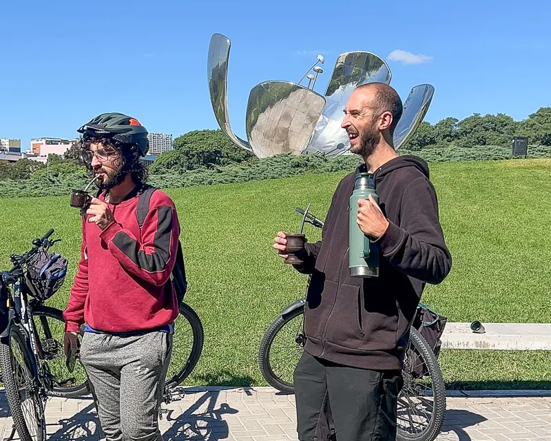 people drinking mate as part of the tour