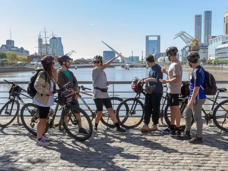 Local guide explaining about puerto madero in buenos aires
