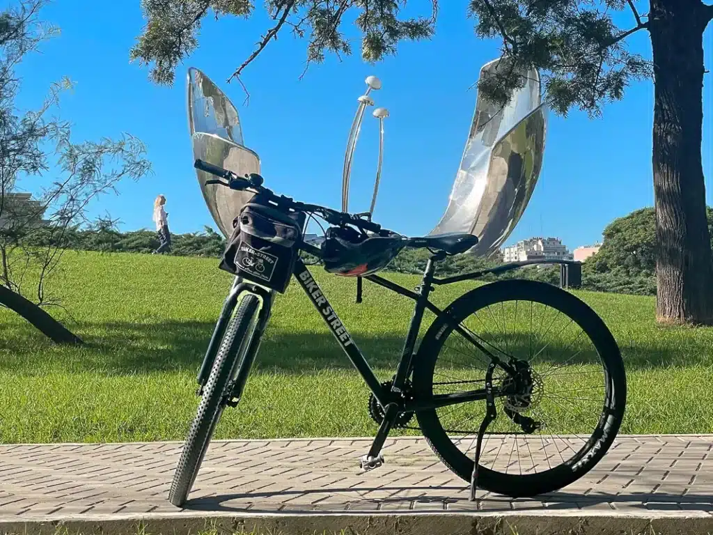 biker street tour bike by the floralis generica in recoleta buenos aires