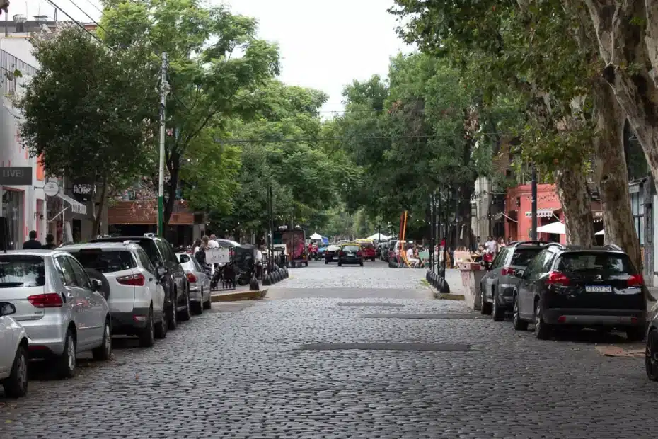 cobblestones in palermo soho a touristic area in buenos aires
