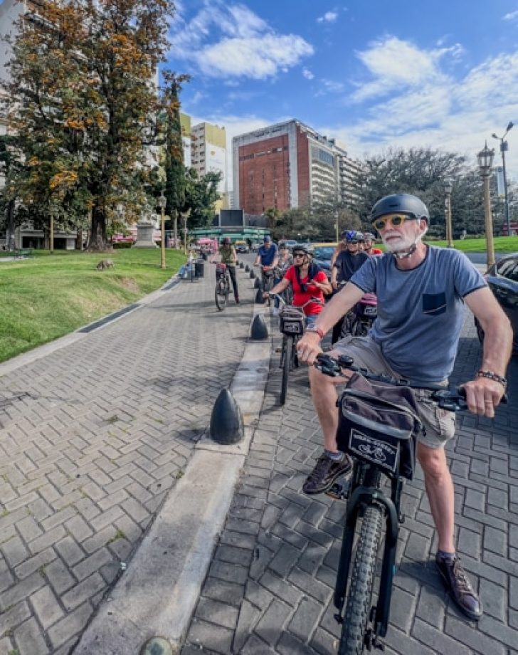 people enjoying a bike tour in Buenos Aires